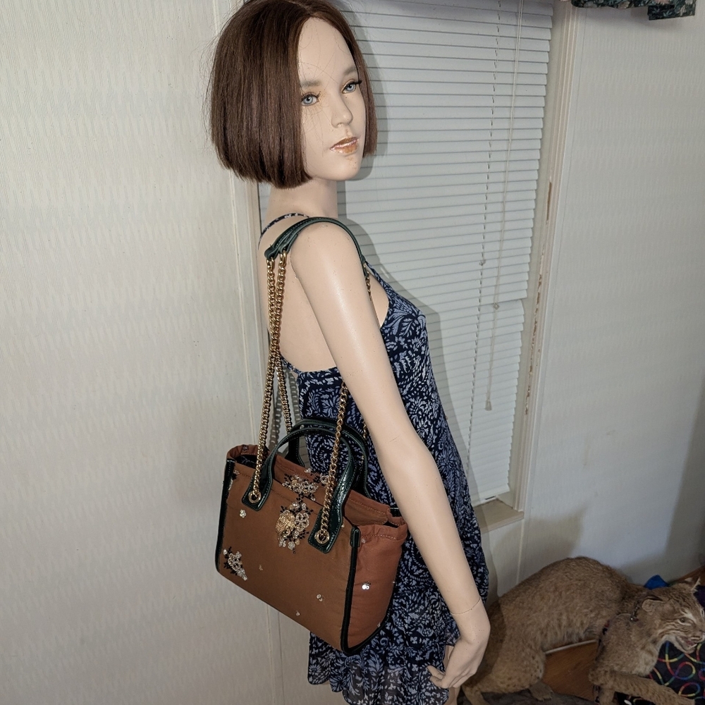 Kurt Geiger NWT Brown and Green Tote - Picture 11 of 11